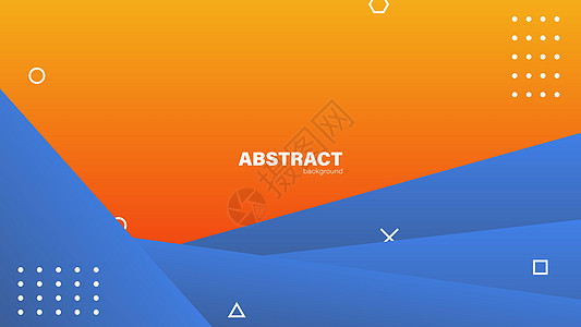 抽象的橙色和蓝色背景与流体形状现代概念 最小的海报 横幅 网页 封面 广告牌 小册子 社交媒体 登陆页面的背景图片