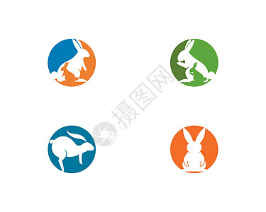兔子 Logo 模板矢量图标它制作图案哺乳动物野生动物草图动物白色宠物卡通片插图黑色农场图片