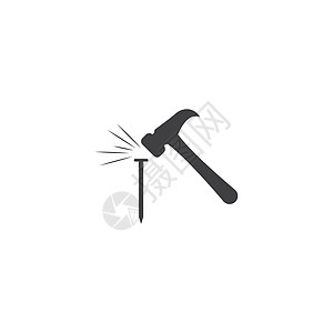 指甲施工工具 ico工作插图木工服务锤子金属标识木匠工人建筑图片