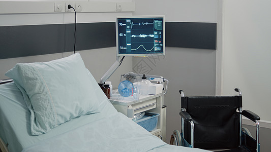 特写用于心率和脉搏测量的监视器图片