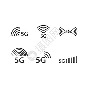 5G图标热点数据海浪电脑标识5g互联网插图上网技术图片