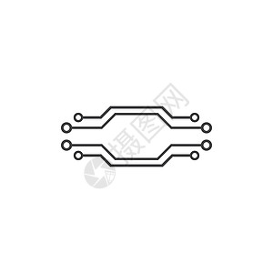 电路技术标志 vecto芯片商业创造力网络创新电缆标识灯泡圆圈插图图片