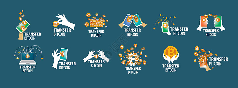 加密货币的矢量标志 比特币转账商业交换信息现金互联网电子商务区块链金融电脑贸易图片