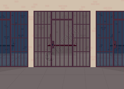 监狱平面彩色矢量图制作图案图片