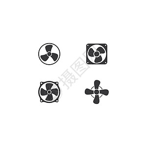 风扇矢量图标它制作图案插图螺旋桨护发素冷却器漩涡空气刀刃涡轮流动鼓风机图片