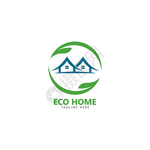 生态家居标志矢量图标它制作图案代理人建造商业建筑学住宅生活标识插图环境植物图片