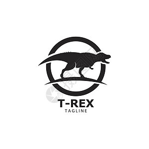 强大的 TREX 标志侏罗纪时期概念图标它制作图案历史古生物学食肉捕食者动物蜥蜴科学荒野爬虫卡通片图片