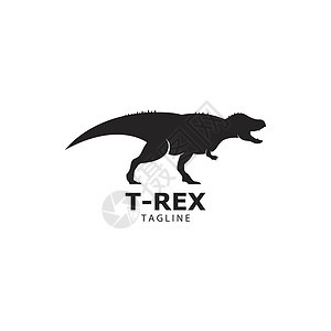 强大的 TREX 标志侏罗纪时期概念图标它制作图案古生物学灭绝历史绘画食肉捕食者生物荒野恐龙动物图片