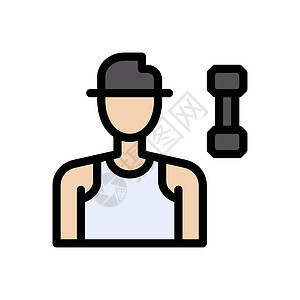 培训员训练员运动员商业重量健身房插图公司哑铃身体训练力量背景图片