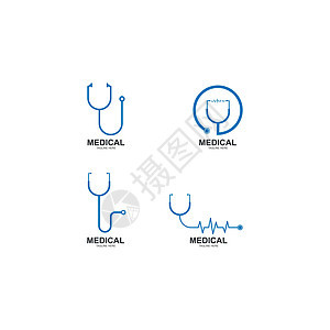 医学图案的听诊器标志矢量图标胸部诊所检查护理人员公司诊断药品医院职业技术图片