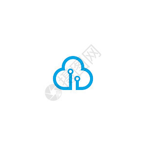 矢量云技术标志模板它制作图案开发商贮存软件蓝色公司电子硬件服务托管服务器图片