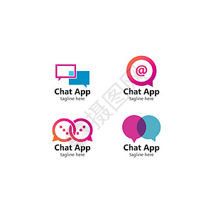 App 的语音气泡 矢量标志设计 经营理念图片