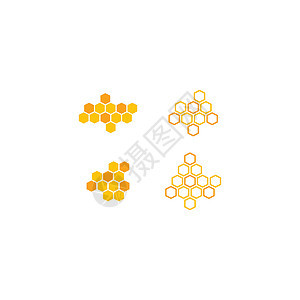 蜂蜜梳子标志矢量图标概念白色蜂巢飞行插图艺术多边形细胞棕色标识墙纸图片