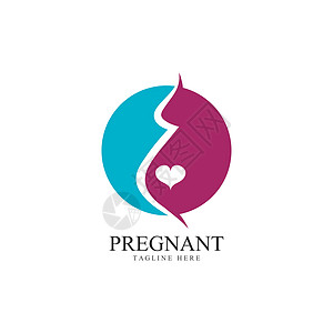 妇女怀孕标志矢量 ico侧影妈妈孩子家庭插图母性母亲白色女性腹部背景图片