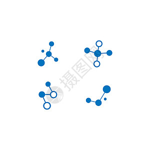 蓝色分子标志矢量图标它制作图案创新化学艺术生活标签圆圈生物学生物原子医疗图片