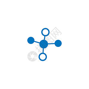 蓝色分子标志矢量图标它制作图案创新原子生物白色生物学化学品生活插图实验室技术图片