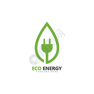 生态能源标志模板矢量图标它制作图案活动网络叶子标签闪电推广环境活力植物技术背景图片