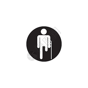 人类残疾人图标标志矢量 ico座位车轮插图扶手椅警告医疗运输人士法律残障图片