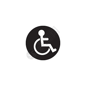人类残疾人图标标志矢量 ico人士车轮警告医疗按钮医院安全生活艺术障碍图片