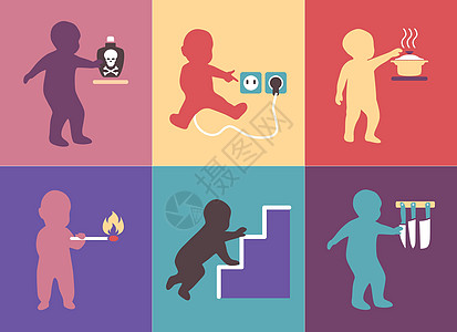 婴儿安全 家里的危险 它制作图案矢量图图片