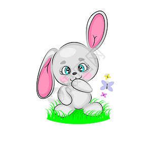 纺织壁纸装饰产品包装风格卡通可爱兔子插画图片