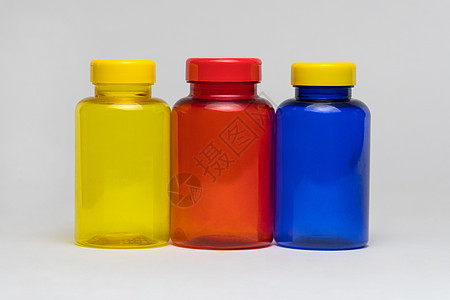 塑料药瓶塑料罐胶囊医疗黄色盒子卫生贮存红色空白瓶子图片