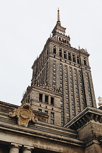 2018年3月 市中心科学和文化宫的建筑地标纪念碑蓝色历史天空城市抛光建筑学中心图片