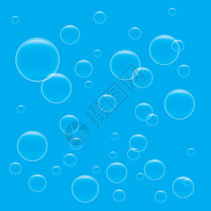 现实的泡沫插图气泡海洋圆圈液体嘶嘶流动苏打蓝色反射图片