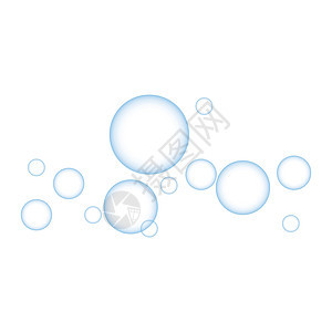 逼真的水泡肥皂海浪反射嘶嘶蓝色乐趣空气流动气泡液体图片