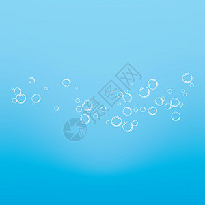 逼真的水泡空气火花流动苏打液体乐趣泡沫蓝色圆圈海洋图片