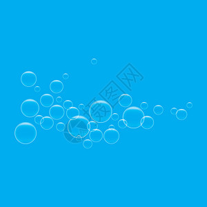 现实的泡沫蓝色苏打圆圈火花气泡插图海浪流动嘶嘶空气图片