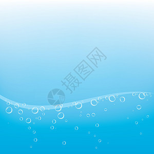 逼真的水泡火花泡沫蓝色插图海浪液体反射嘶嘶圆圈肥皂图片