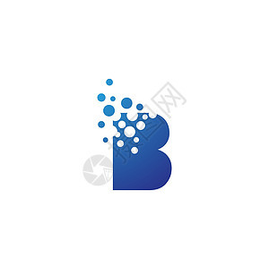 B 字母像素样式字体网络活力公司马赛克速度标识气泡粒子技术背景图片
