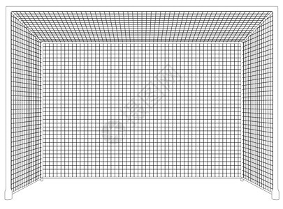 从孤立在白色背景上的黑色线条的足球目标轮廓 它制作图案矢量图片