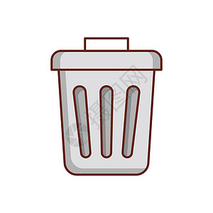 删除垃圾桶白色回收网络垃圾箱环境按钮插图篮子互联网图片