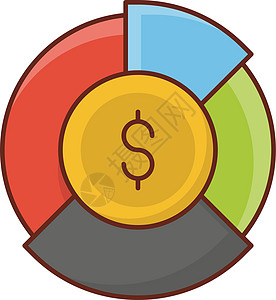 图表图统计图标圆形饼形信息商业界面实心金融营销图片