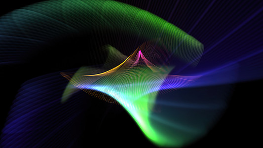3d 插图线条的催眠网格创建几何图案 电脑制图电子信号耀斑光谱运动活力播送海浪粒子韵律图片