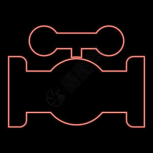 霓虹阀红色矢量插图平面样式图像图片