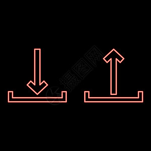 霓虹灯标志上传和下载红色矢量插图平面样式 imag图片