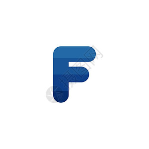 首字母 F 蓝色条纹标志模板 在白色背景上孤立的股票矢量图品牌艺术营销推广丝带标识公司商业字体创造力图片
