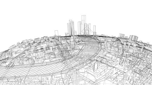 3d 城市领域 韦克托天际插图景观行星房子街道市中心圆圈绘画建筑学图片