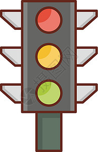 交通黑色运输危险安全路口红绿灯插图街道信号警告图片
