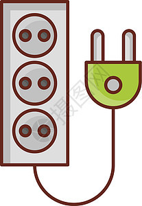 扩展活力电气电压白色插座插头金属出口力量绳索图片