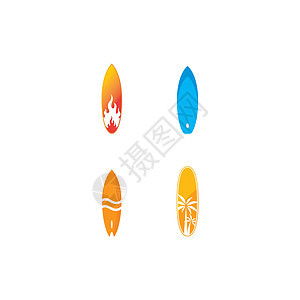 冲浪板标志矢量图标模板徽章插图运动海浪邮票游泳天堂木板热带海洋图片