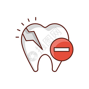牙牙齿牙科风险口服疼痛口腔科插图艺术黑色注意力疾病图片