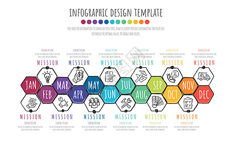整个月的信息图手绘图元素图片