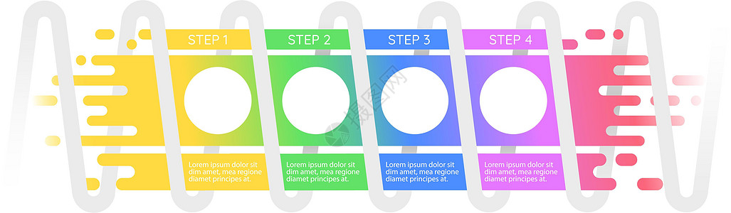 创新技术信息图表设计模板 工作成功 带有空白复制空间的抽象矢量信息图 具有 4 个步骤序列的教学图形 可视化数据呈现图片
