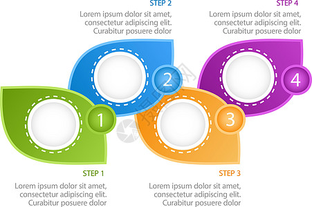 丰富多彩的生物多样性信息图表设计模板 野生动物信息 带有空白复制空间的抽象矢量信息图 具有 4 个步骤序列的教学图形 可视化数据图片