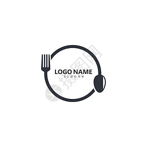 叉子和勺子徽标模板矢量图标它制作图案菜单刀具食物盘子商业蓝色服务送货餐厅烹饪图片
