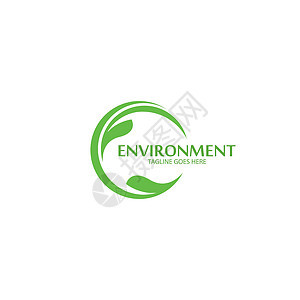 生态绿色环境标志矢量图标它制作图案回收植物生物房子叶子装饰品海浪插图理念标识背景图片